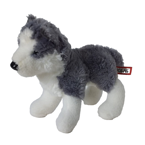 Douglas Cuddle Toy 2016 Wolf Dog Gray White Plush Stuffed 9" - Picture 1 of 8